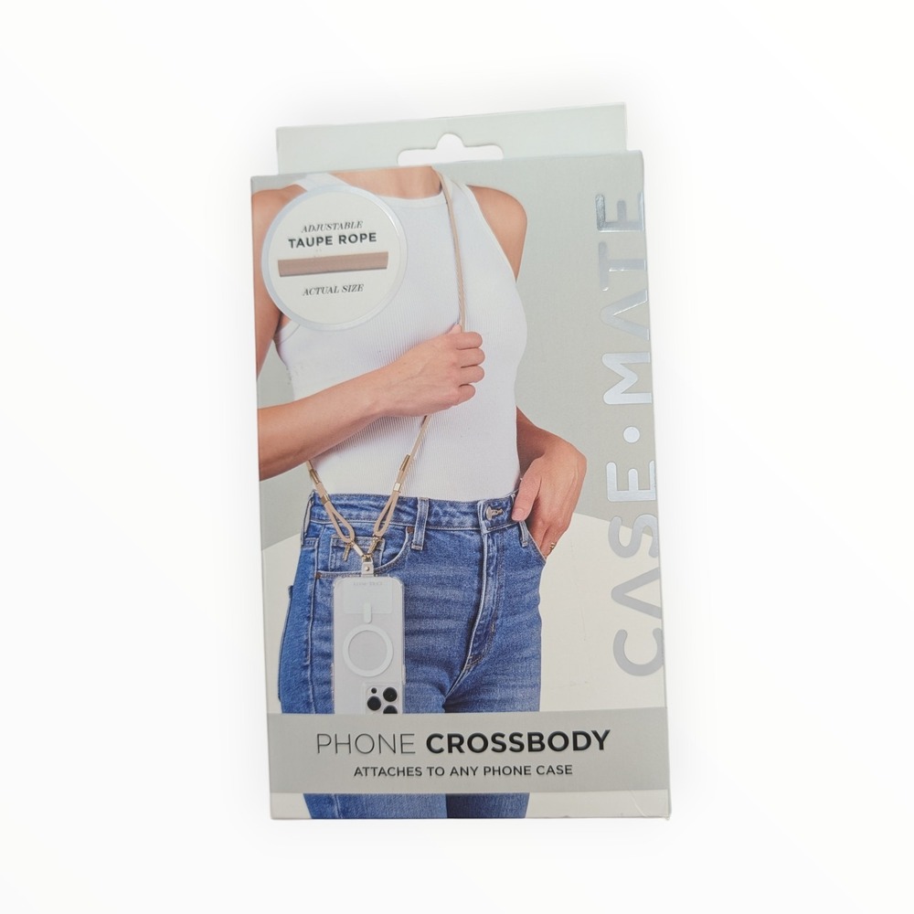 R7-O Case-Mate - Crossbody for Any Cell Phone - Adjustable Taupe Rope‎